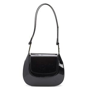 ISADORA Black Made In Italy Patent Leather Convertible Shoulder Bag